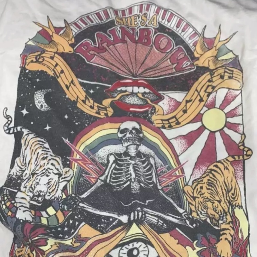SOLD OUT Boho She’s A Rainbow Dreamland White Graphic Tee - Picture 3 of 4